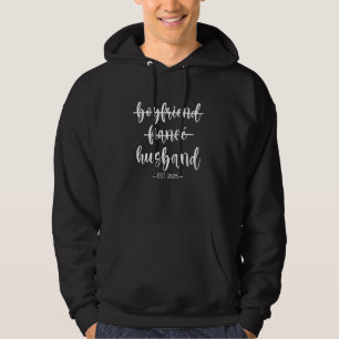 Boyfriend Verlobte Husband 2025 Just Married Weddi Hoodie