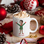 Boyfriend's Face & Name Elf Weihnachtsgeschenk Kaffeetasse