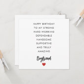 Boyfriend's Poem Birthday Card Karte (Vorderseite/Rückseite Beispiel)