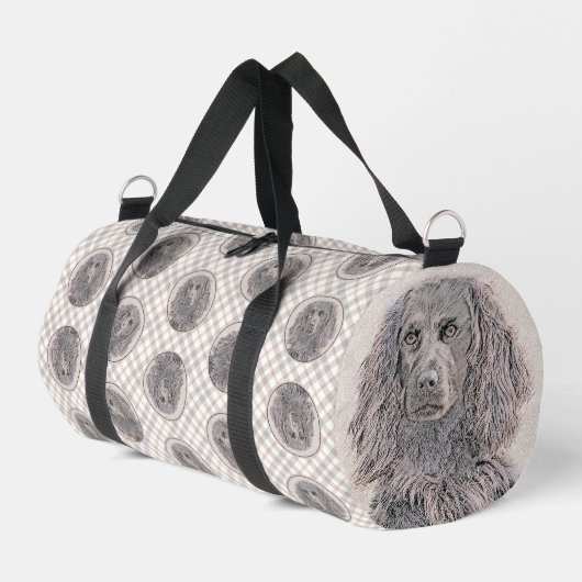 Boykin Spanel Malerei Little Brown LBD Dog Art Duffle Bag (Linke Seite)
