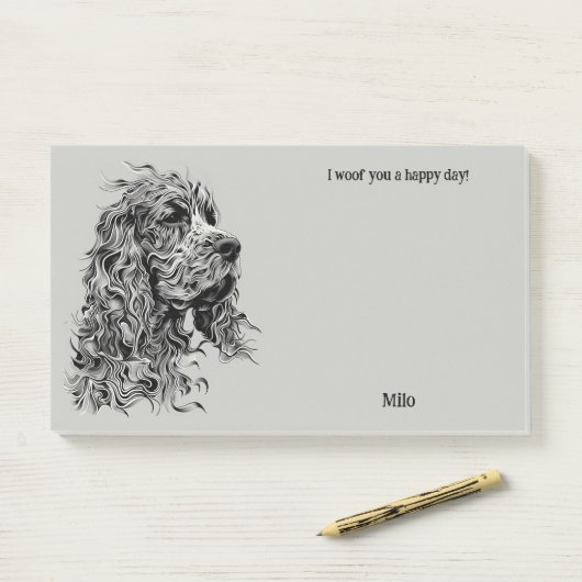 Boykin Spaniel Abstrakt Art Dog Name Post-it Klebezettel (Auf Schreibtisch)