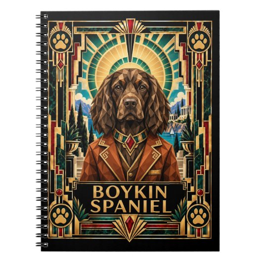 Boykin Spaniel, Art Deco Hund Notizblock (Vorderseite)