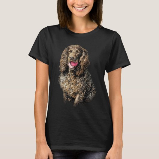 Boykin Spaniel Artistic Sketch Portrait T-Shirt (Vorderseite)