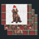 Boykin Spaniel Christmas Dog Deep Red Kariert Geschenkpapier Set<br><div class="desc">Ein bezaubernder Boykin Spaniel ist mit seiner Weihnachtsmannmütze für die Ferienzeit bereit. Dieser niedliche Weihnachtshund ist mit einem karierten Urlaub auf diesem Set der Geschenkpackung für den Hundefreund gepaart.</div>