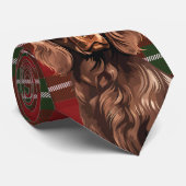 Boykin Spaniel Dog Deep Red Karierte Weihnachten Krawatte (Gerollt)