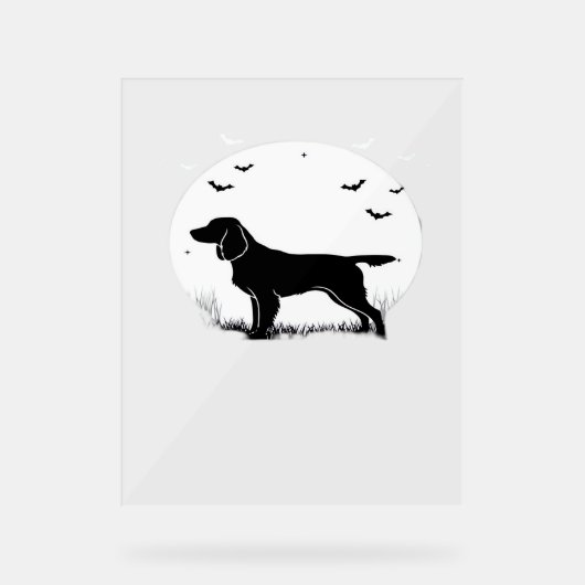 Boykin Spaniel Dog - Halloween Moon Silhouette Cla Acrylschild (Vorderseite)