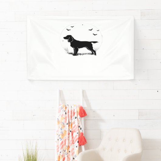 Boykin Spaniel Dog - Halloween Moon Silhouette Cla Banner (Insitu)