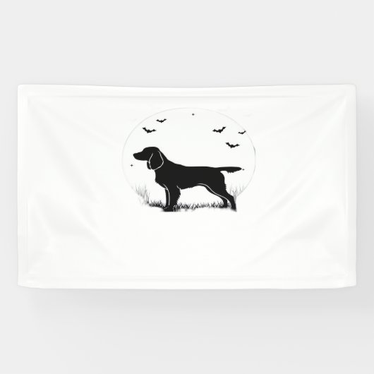 Boykin Spaniel Dog - Halloween Moon Silhouette Cla Banner (Horizontal)