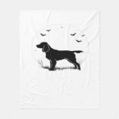 Boykin Spaniel Dog - Halloween Moon Silhouette Cla Fleecedecke (Vorderseite)