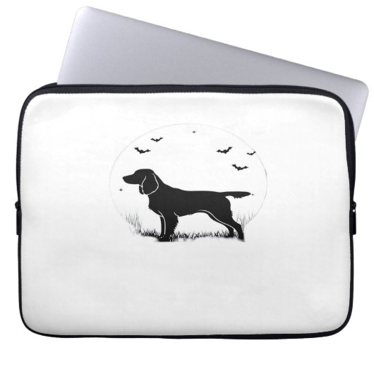 Boykin Spaniel Dog - Halloween Moon Silhouette Cla Laptopschutzhülle (Vorderseite)