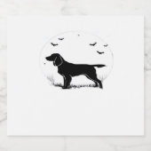 Boykin Spaniel Dog - Halloween Moon Silhouette Cla Schaumweinetikett (Einzelnes Label)