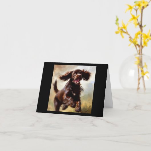 Boykin Spaniel Dog Karte (Gelbe Blume)