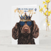 Boykin Spaniel Dog King für Day Funny Birthday Karte (Gelbe Blume)
