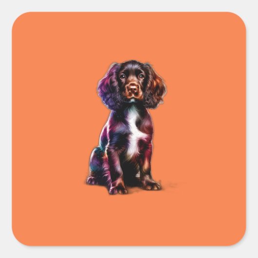 Boykin Spaniel Dog Quadratischer Aufkleber (Vorderseite)
