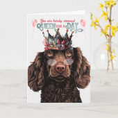 Boykin Spaniel Dog Queen for Day Funny Birthday Karte (Gelbe Blume)