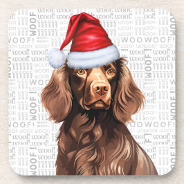 Boykin Spaniel Dog Woof Word Art Holiday Getränkeuntersetzer