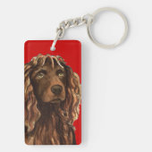 Boykin Spaniel Farbblock Schlüsselanhänger (Rückseite)