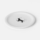 Boykin Spaniel Hund � Halloween Moon Silhouette Cl Pappteller (Schrägansicht)