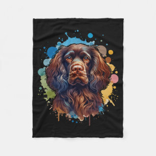 Boykin Spaniel Hund Kunst Comfort Colors Erwachsen Fleecedecke
