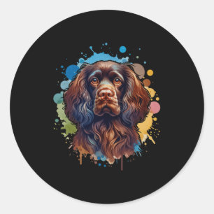 Boykin Spaniel Hund Kunst Comfort Colors Erwachsen Runder Aufkleber