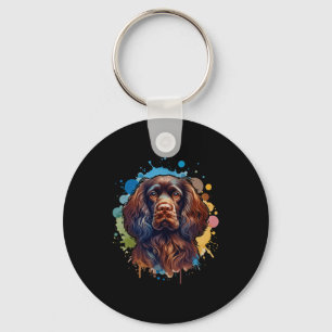 Boykin Spaniel Hund Kunst Comfort Colors Erwachsen Schlüsselanhänger