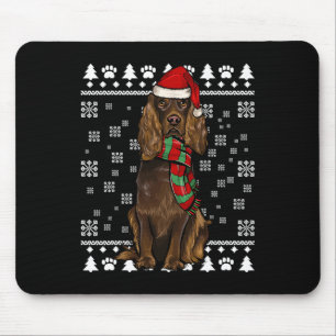 Boykin Spaniel Hund Weihnachtsmannmütze Xmas Ugand Mousepad