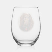 Boykin Spaniel Impressionist Painting Weinglas Ohne Stiel (Rückseite)