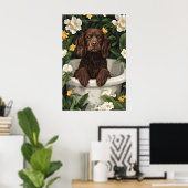 Boykin Spaniel In Bathtub Poster, Funny Dog Poster (Heimbüro)