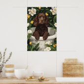 Boykin Spaniel In Bathtub Poster, Funny Dog Poster (Küche)