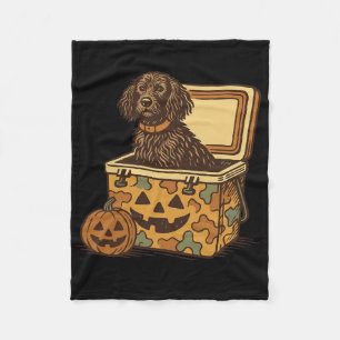 Boykin Spaniel in Camouflage Cooler Pumpkin Jagdhu Fleecedecke