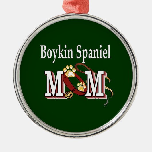 Boykin Spaniel Mama Ornament Aus Metall (Vorne)