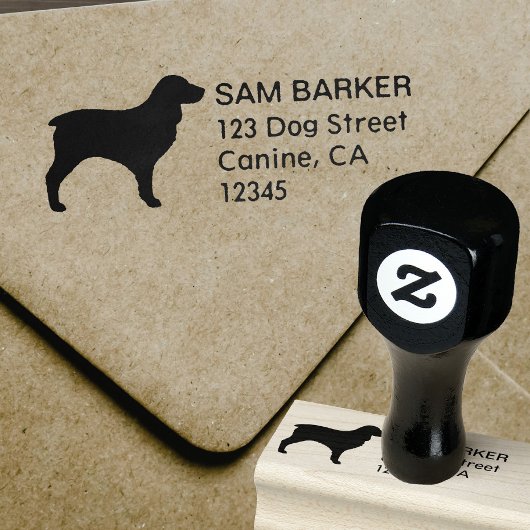 Boykin Spaniel Silhouette Rücksendeadresse Gummistempel