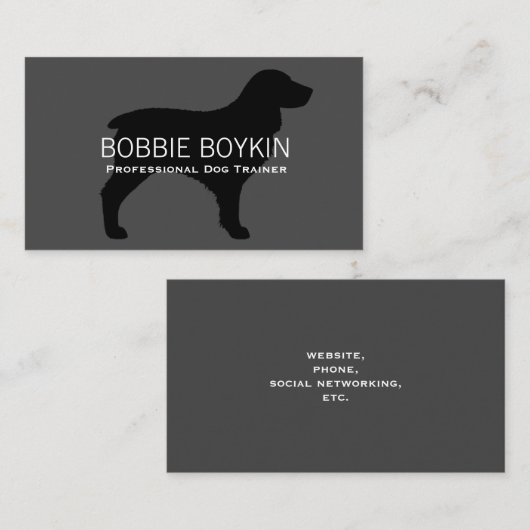 Boykin Spaniel Silhouette Visitenkarte (Vorne/Hinten)