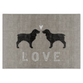 Boykin Spaniel Silhouetten Liebe Schneidebrett (Vorderseite)