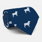 Boykin Spaniel Silhouettes Pattern Blue and Grey Krawatte (Gerollt)