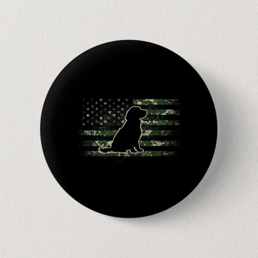 Boykin Spaniel Tarnmuster Amerikanische Flagge USA Button (Vorderseite)