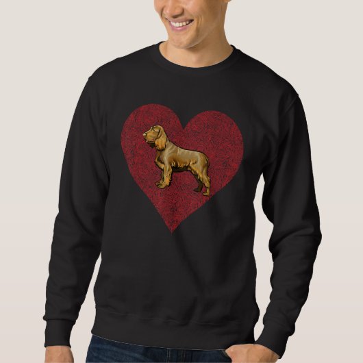 Boykin Spaniel Valentinstag Hunde Liebe Fingerabdr Sweatshirt (Vorderseite)