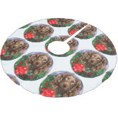 Boykin Spaniel Weihnachten Polyester Weihnachtsbaumdecke (Schrägansicht)