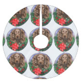 Boykin Spaniel Weihnachten Polyester Weihnachtsbaumdecke (Vorderseite)