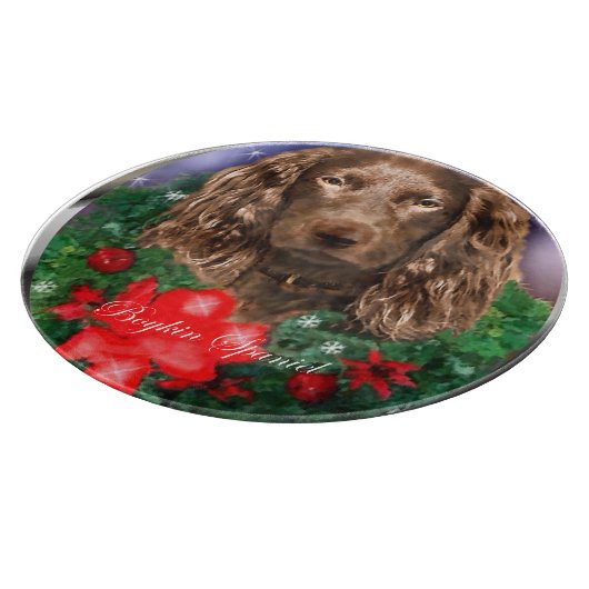Boykin Spaniel Weihnachten Schneidebrett (Ecke)