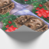 Boykin Spaniel Weihnachtskranz Geschenkpapier (Ecke)