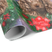 Boykin Spaniel Weihnachtskranz Geschenkpapier (Rolleneckpunkt)
