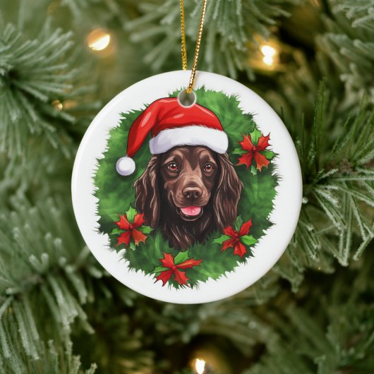 Boykin Spaniel Weihnachtskranz Keramik Ornament (Baum)