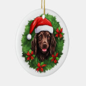 Boykin Spaniel Weihnachtskranz Keramik Ornament (Rechts)