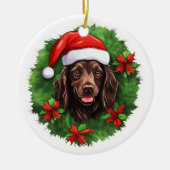 Boykin Spaniel Weihnachtskranz Keramik Ornament (Vorne)