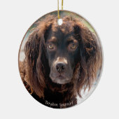 Boykin Spaniel-Weihnachtsverzierung Keramikornament (Links)