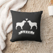 Boykin Spaniels Liebe - Hunde Silhouetten mit Herz Kissen (Decke)