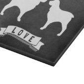 Boykin Spaniels Liebe - Hunde Silhouetten mit Herz Schneidebrett (Ecke)