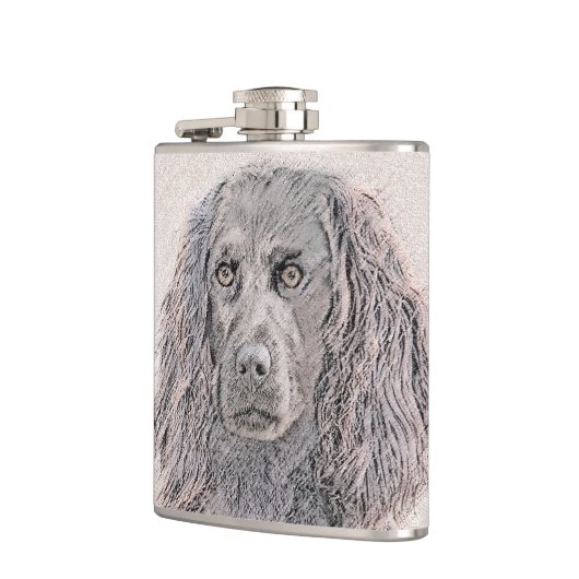 Boykin Spanischmalerei - Niedliche Original Dog Ar Flachmann (Links)