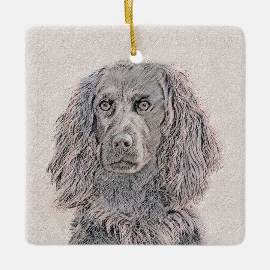 Boykin Spanischmalerei - Niedliche Original Dog Ar Keramikornament (Vorderseite)